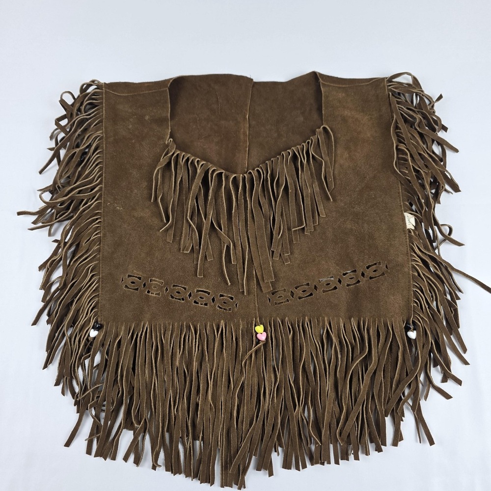 Vintage Sullivan Of Albuquerque Poncho Mens Large Brown Suede Fringe Western
